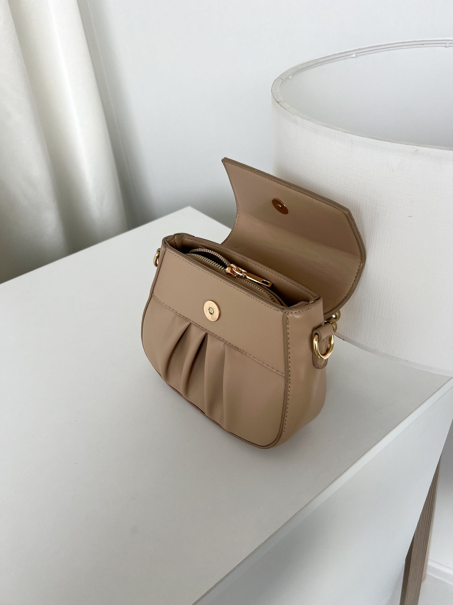 Bag Khaki PU Leather Plain