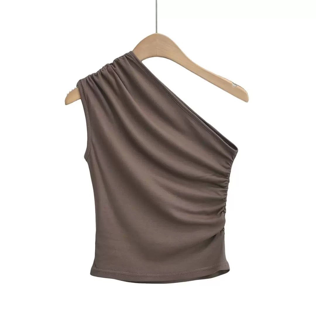 Chic One-Shoulder Top 4-Color
