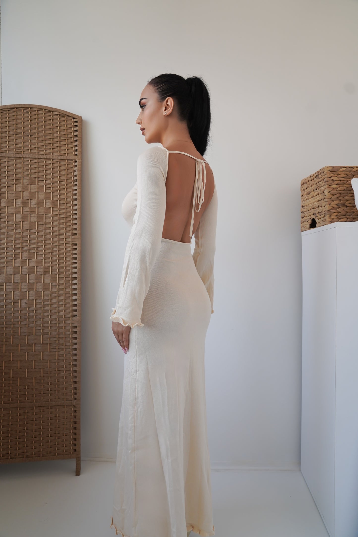 long dress beige