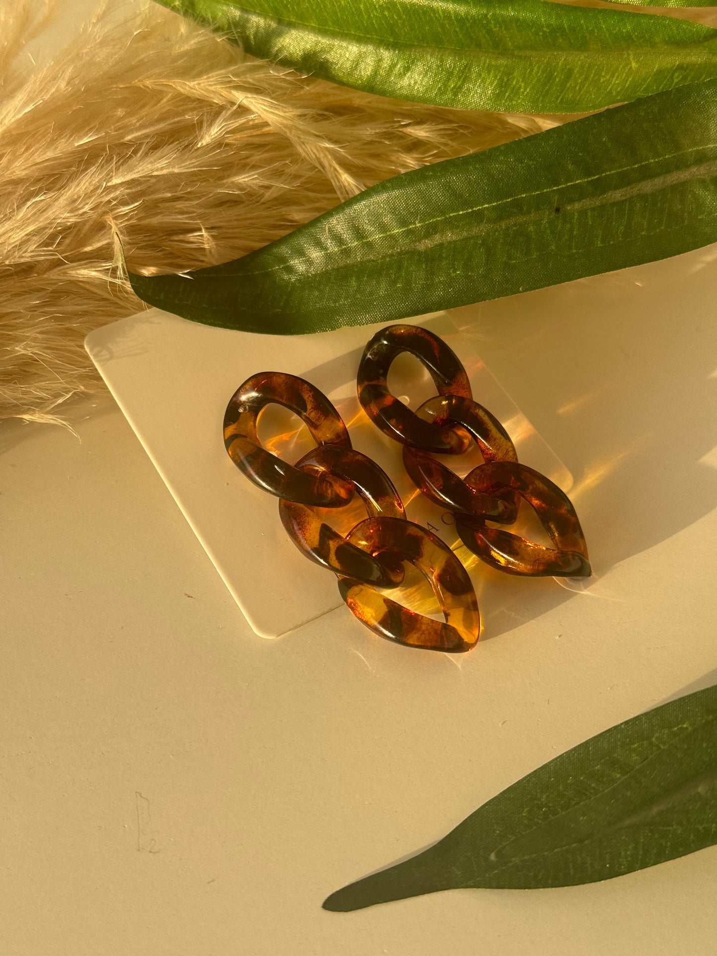 Tortoiseshell Chain-Link Earrings