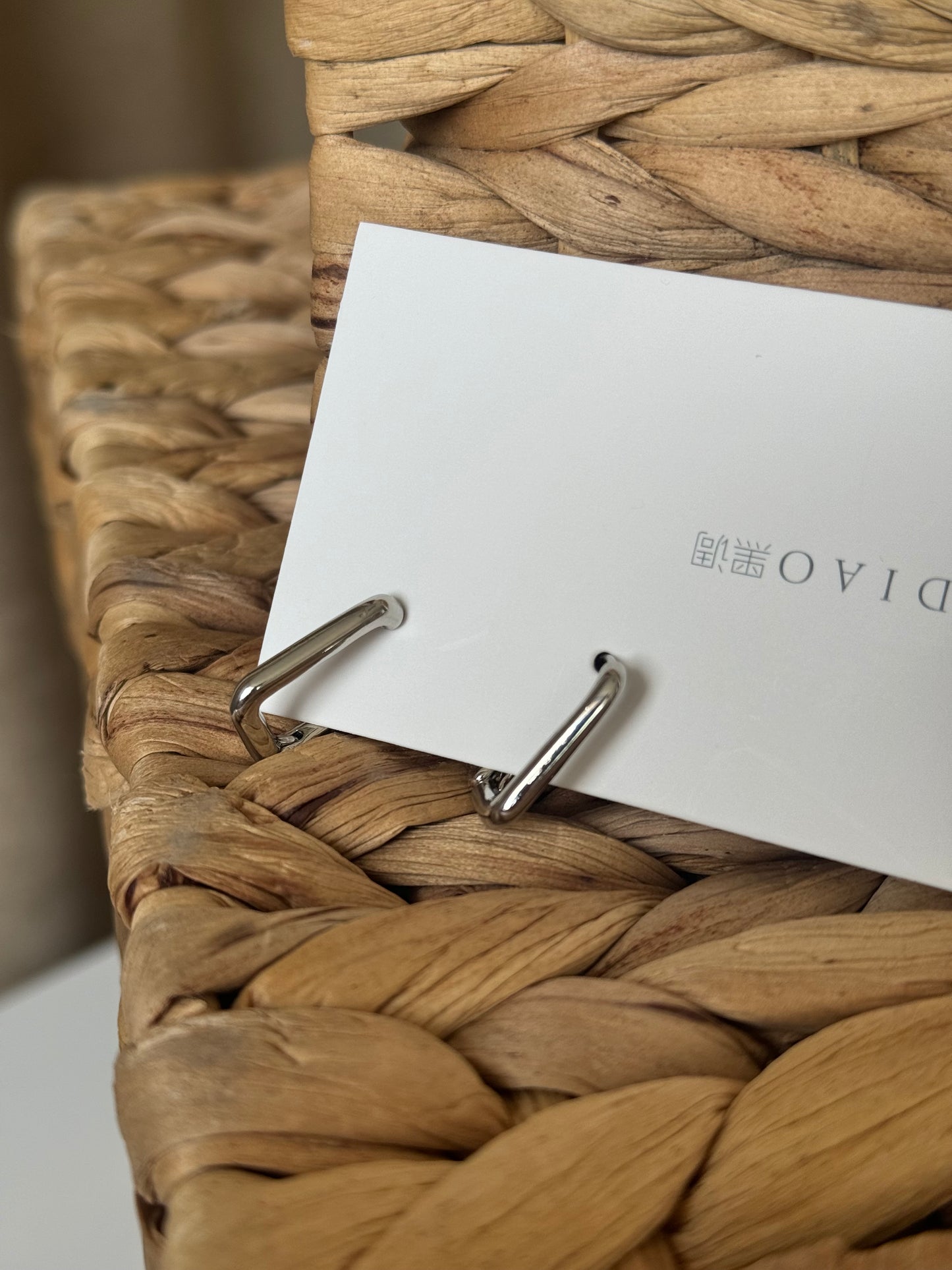 Simple Earrings Silver Metal