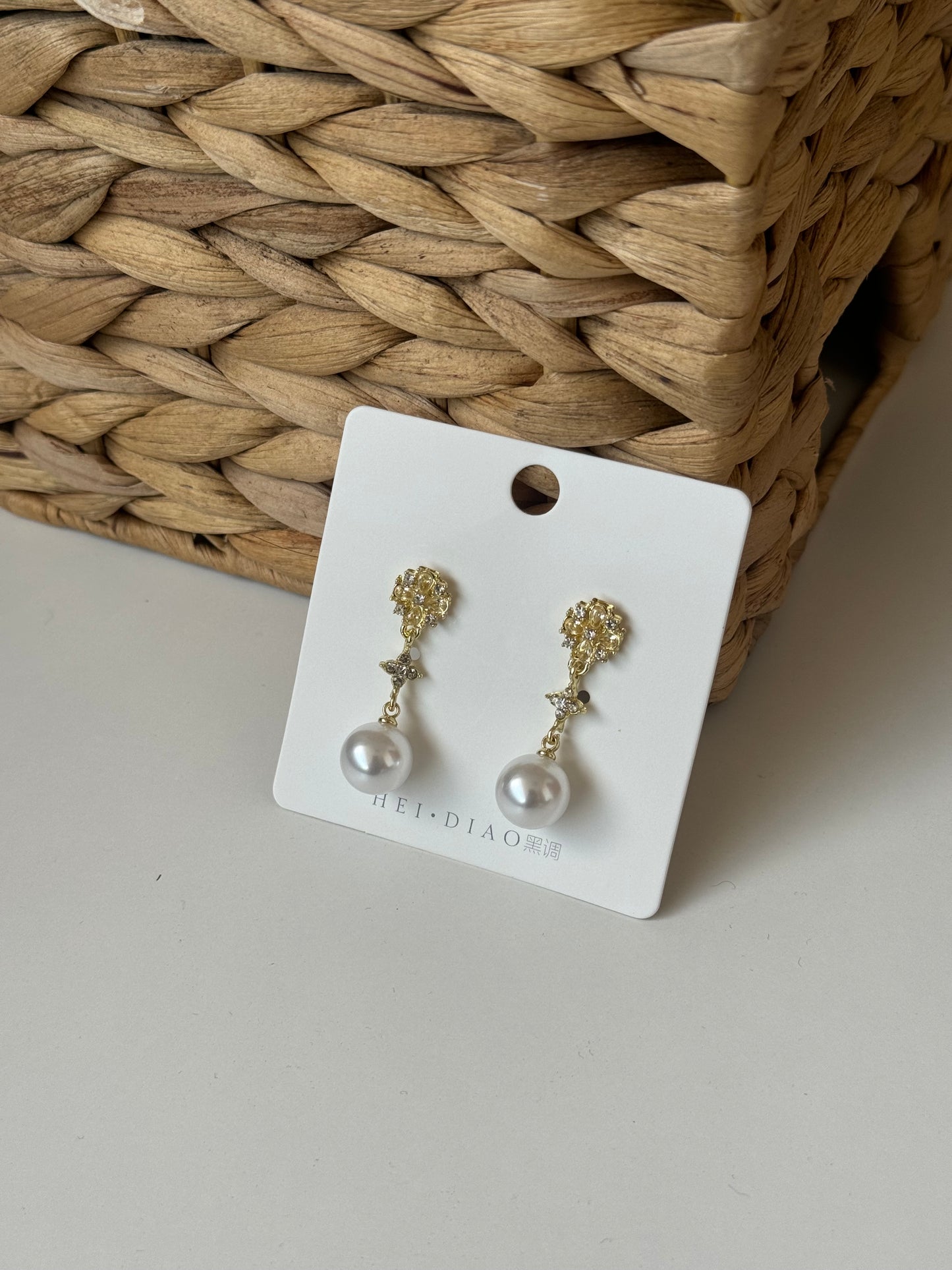 Gold Earrings Pearl
