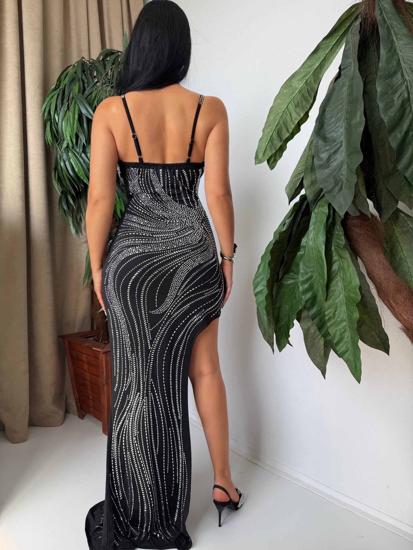 Glamorous Rhinestone Mesh Gown – All Eyes on You