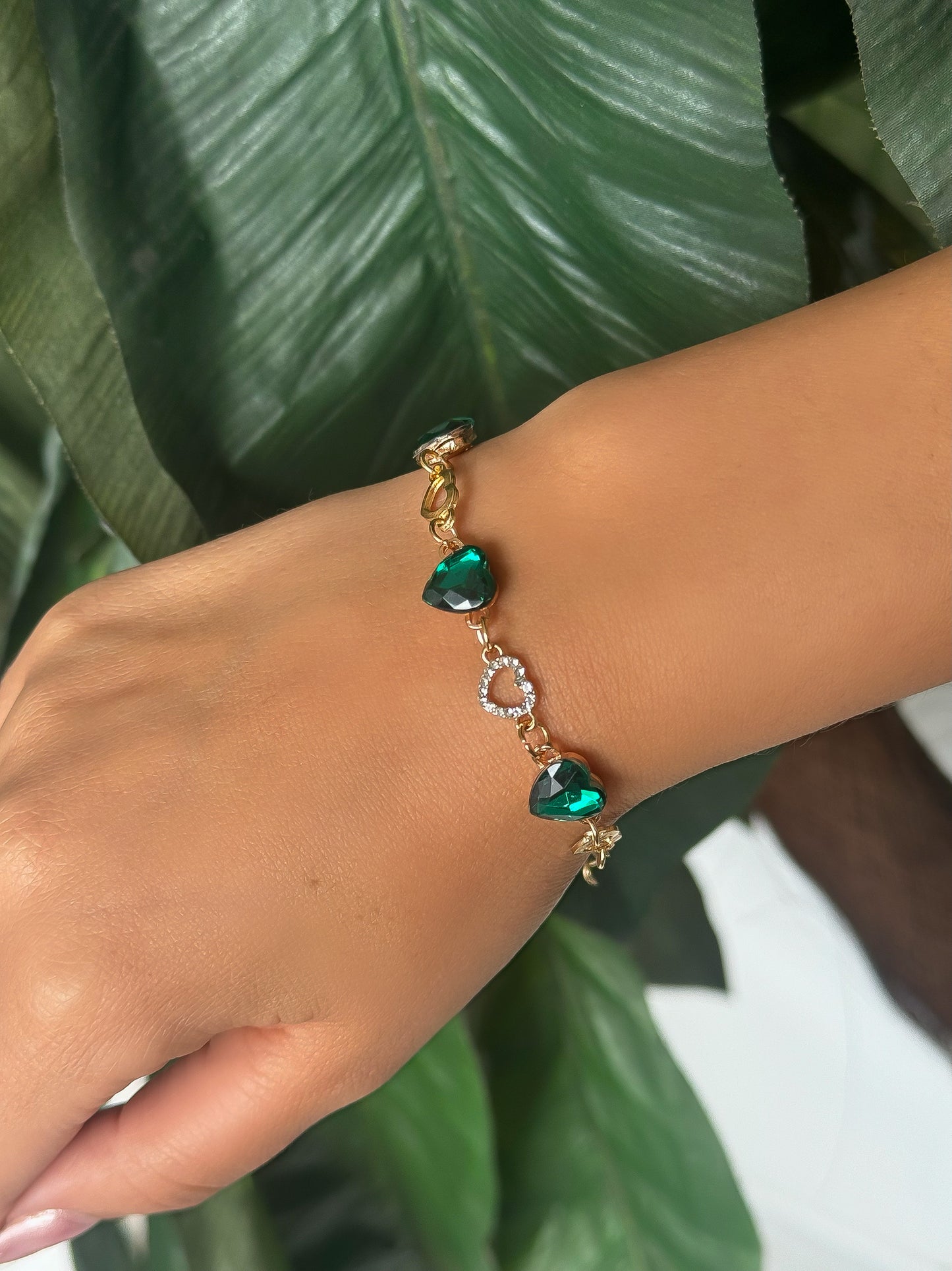 Elegant Bracelet Gold Green