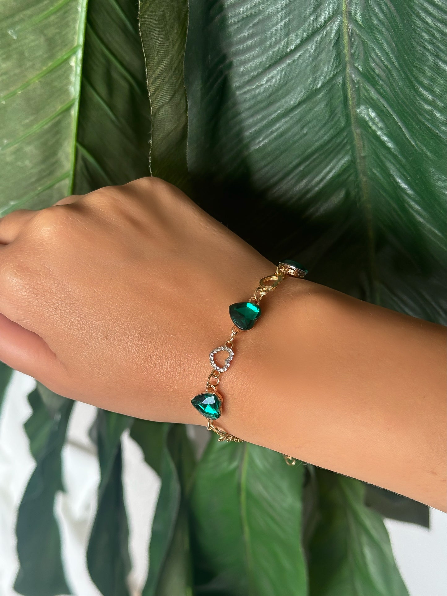 Elegant Bracelet Gold Green
