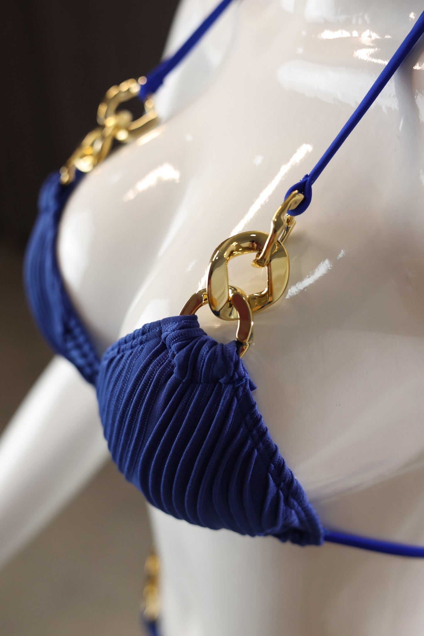 Royal Blue Chain Detail Bikini Set