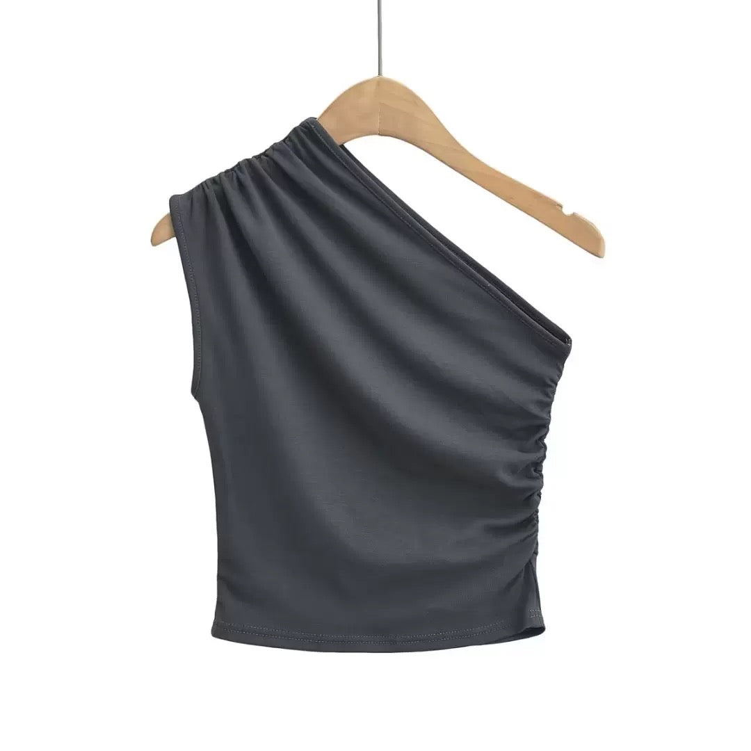 Chic One-Shoulder Top 4-Color
