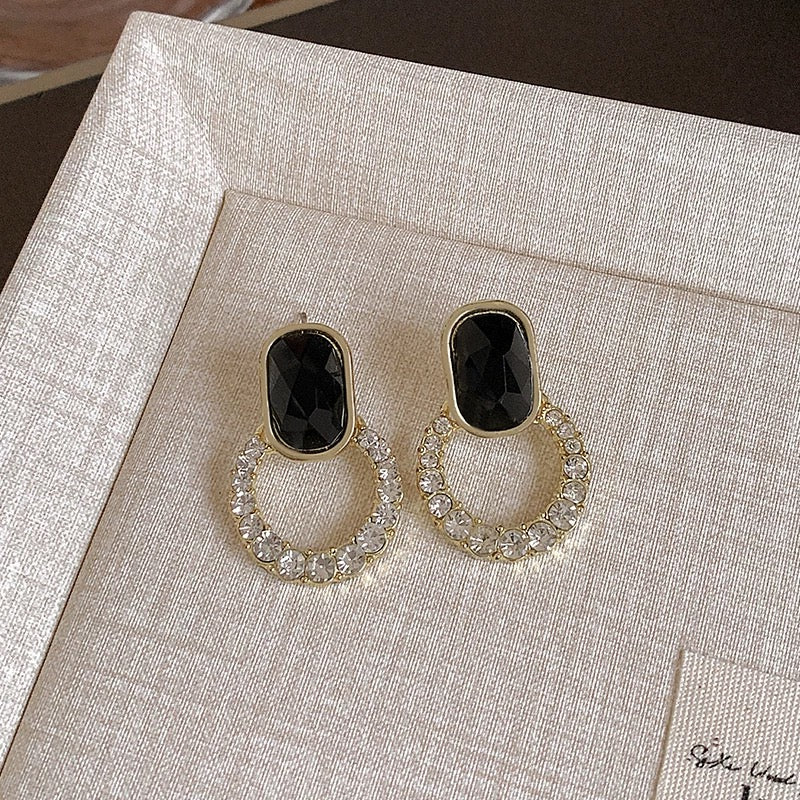 Rhinestone Circle Earrings