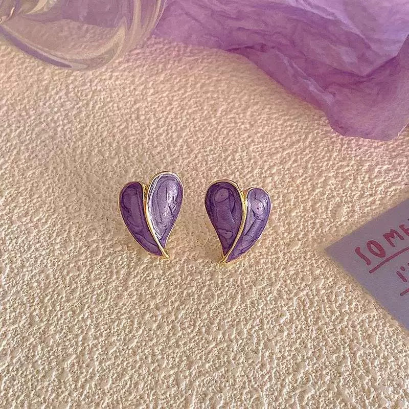 Coloured Heart Earrings