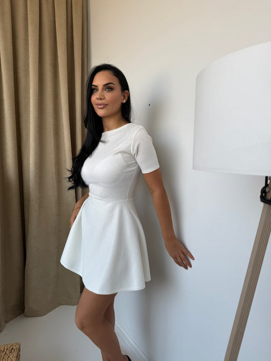 White Tweed Mini Dress