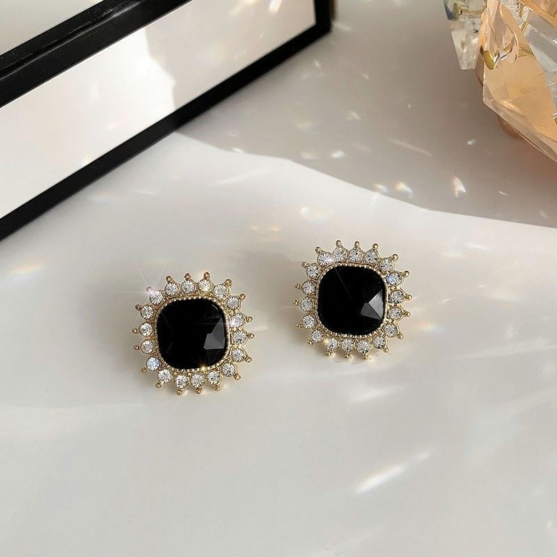 Black Crystal Earrings