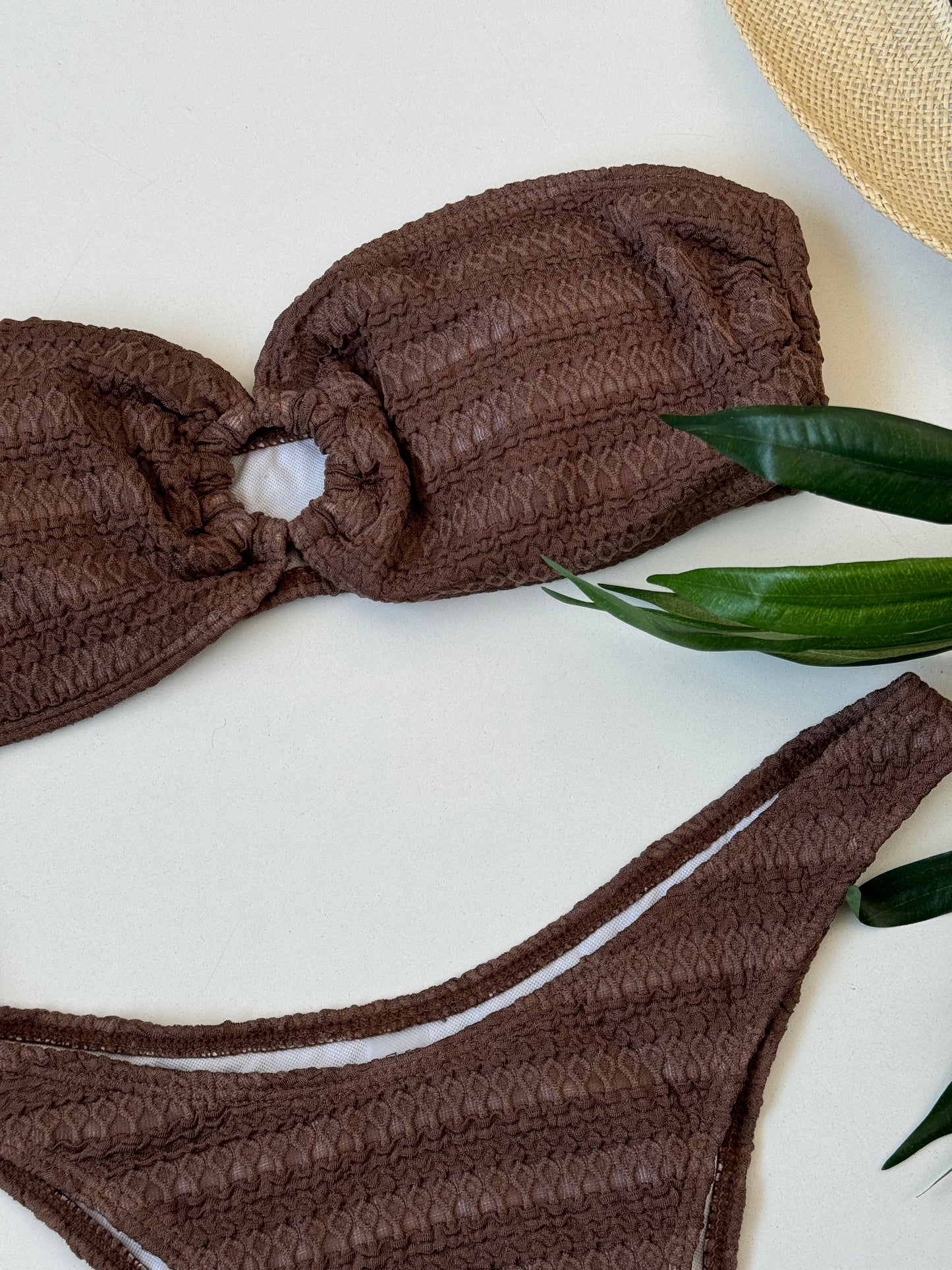 Two Pcs Bikini Brown