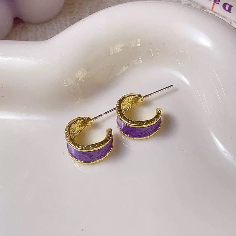 Earrings Small Purple