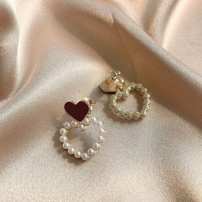 Double Hearts Drop Earrings