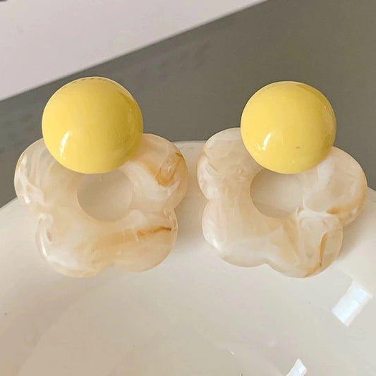 Yellow Floral Earrings