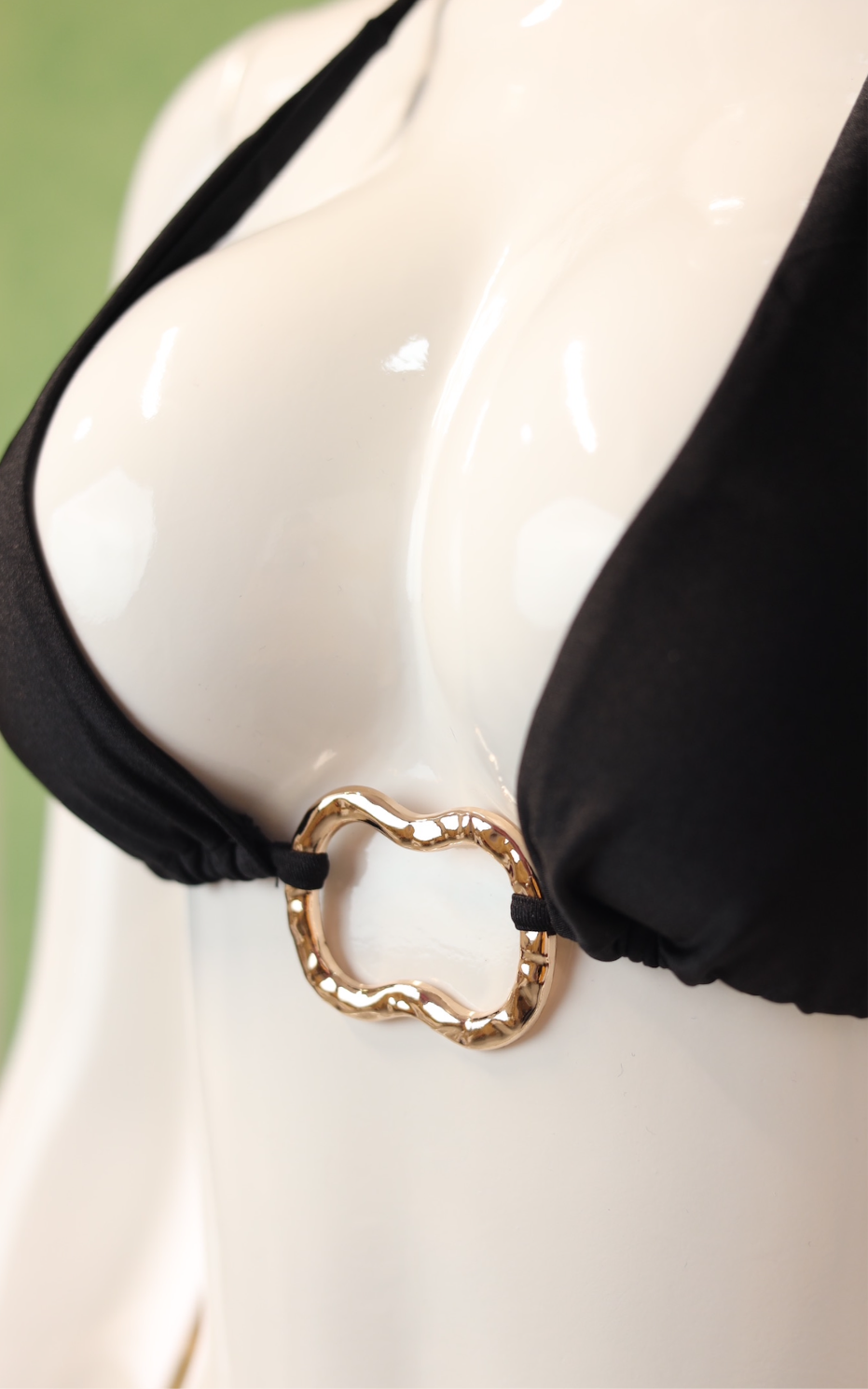Elegant Black Bikini with Gold Details